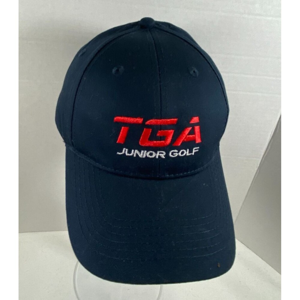 TGA Junior Golf Hat Navy Blue Red White Embroidered Youth Baseball Cap Adjustabl